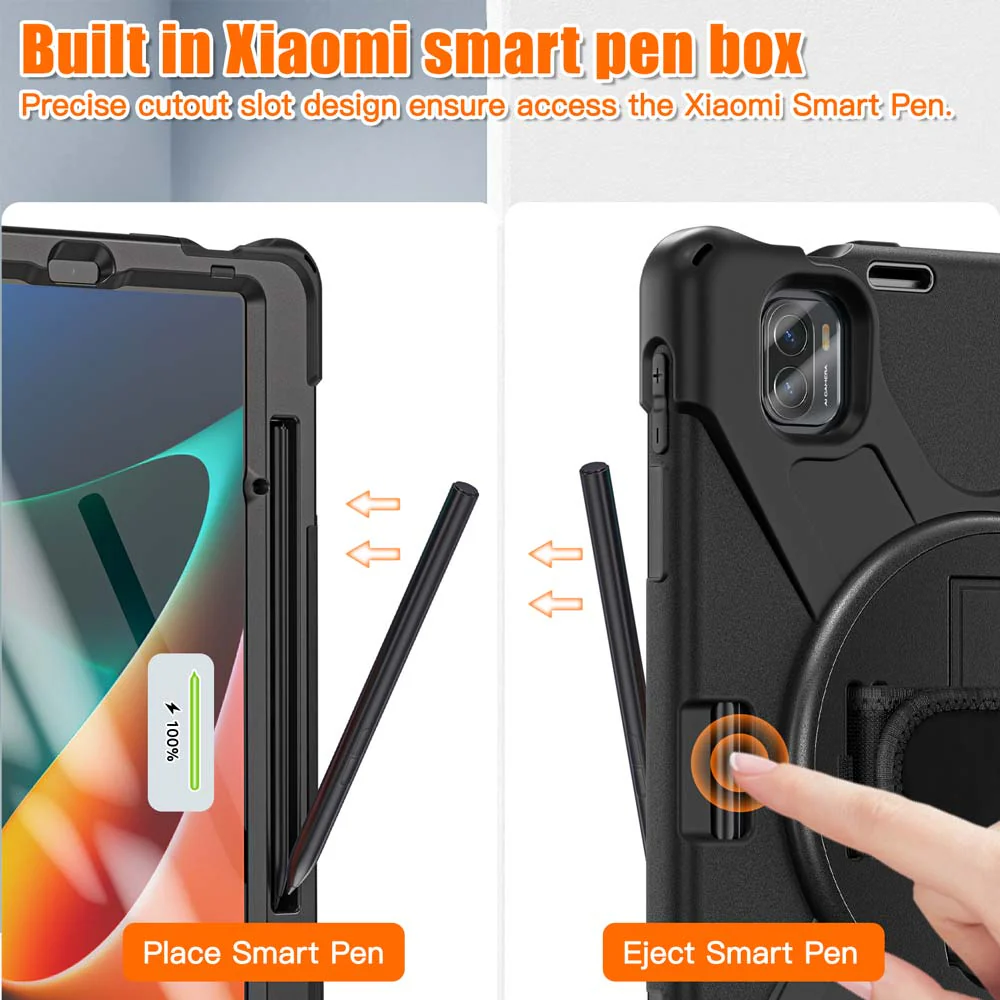 JLN-Mi-PAD5 | Xiaomi Mi Pad 5 / 5 Pro 11" | Ultra 3 layers shockproof rugged case with hand strap and kick-stand - Image 9