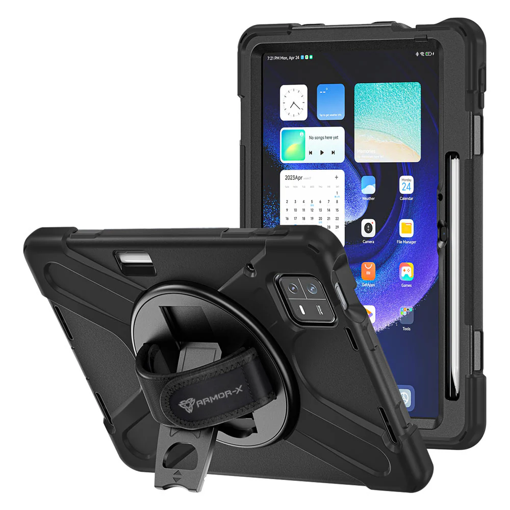 JLN-Mi-PAD6 | Xiaomi Pad 6 / 6 Pro | Ultra 3 layers shockproof rugged case with hand strap and kick-stand