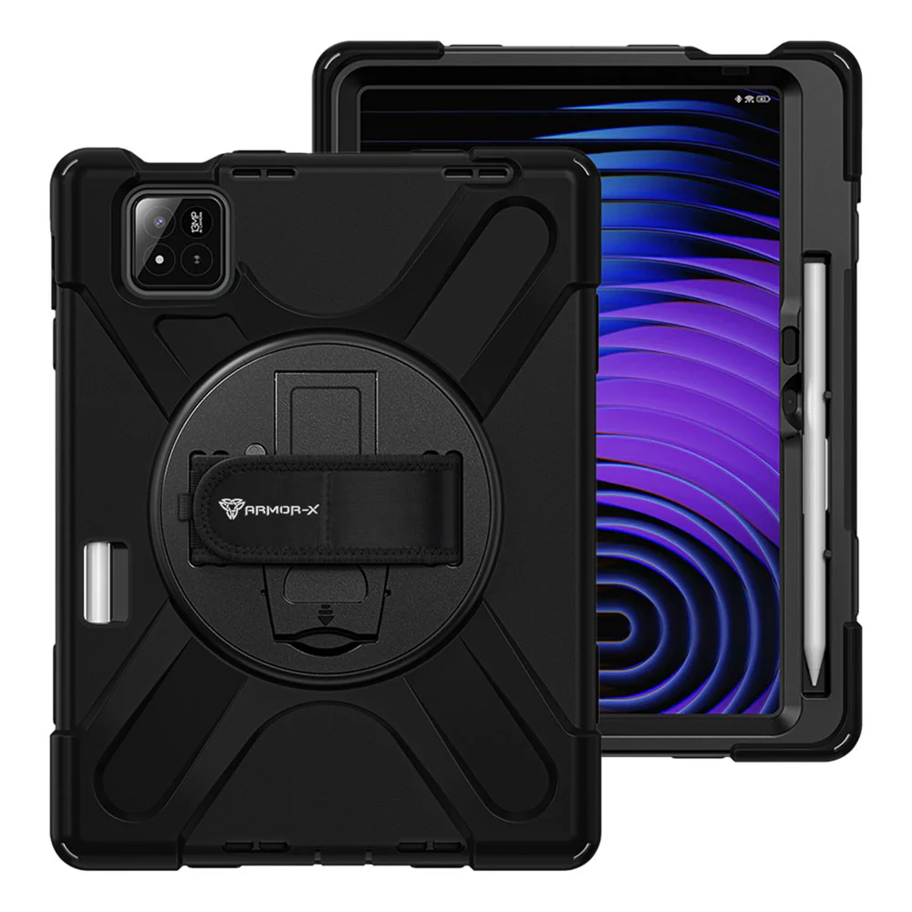 JLN-Mi-PAD7 | Xiaomi Pad 7 / 7 Pro | Ultra 3 layers shockproof rugged case with hand strap and kick-stand - Image 9