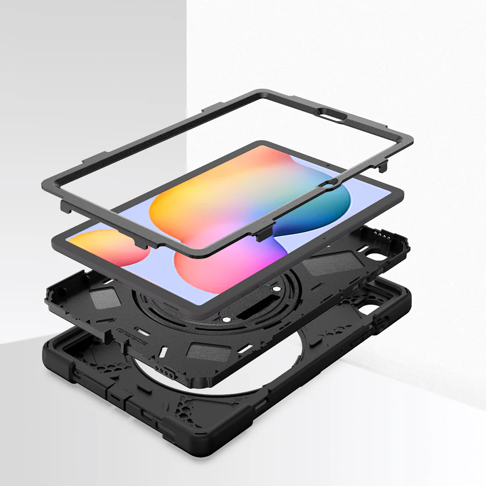 JLN-SS-P610 | Samsung Galaxy Tab S6 Lite SM-P620 P625 (2024) / SM-P613 P619 (2022) / SM-P610 P615 (2020) | Ultra 3 layers shockproof rugged case with hand strap and kick-stand - Image 7