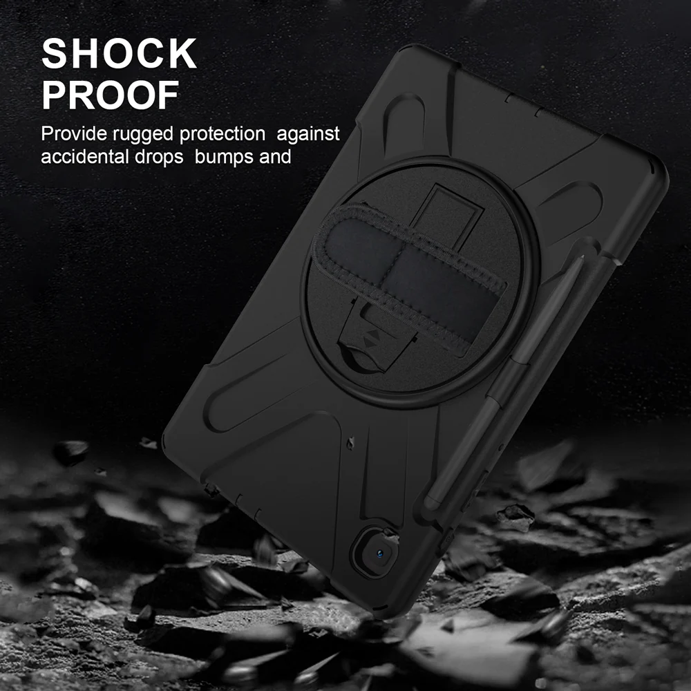 JLN-SS-P610 | Samsung Galaxy Tab S6 Lite SM-P620 P625 (2024) / SM-P613 P619 (2022) / SM-P610 P615 (2020) | Ultra 3 layers shockproof rugged case with hand strap and kick-stand - Image 8