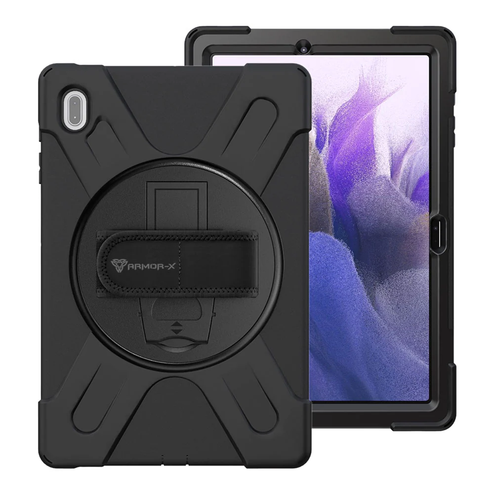 JLN-SS-S7FE | Samsung Galaxy Tab S7 FE SM-T730 / T733 / T736B / T735NZ | Ultra 3 layers shockproof rugged case with hand strap and kick-stand - Image 8