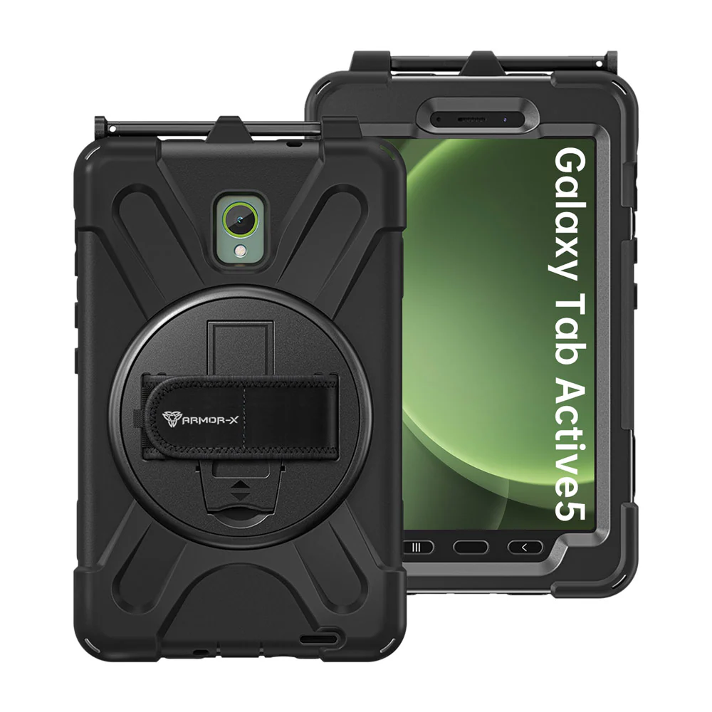 JLN-SS-X306 | Samsung Galaxy Tab Active5 (8-inch) SM-X300 SM-X306B SM-X308U / Active3 | Ultra 3 layers shockproof rugged case with hand strap & kick-stand & pen holder - Image 7