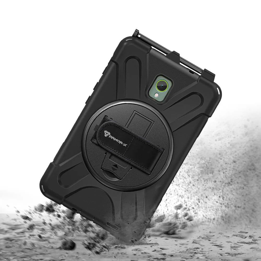 JLN-SS-X306 | Samsung Galaxy Tab Active5 (8-inch) SM-X300 SM-X306B SM-X308U / Active3 | Ultra 3 layers shockproof rugged case with hand strap & kick-stand & pen holder - Image 9