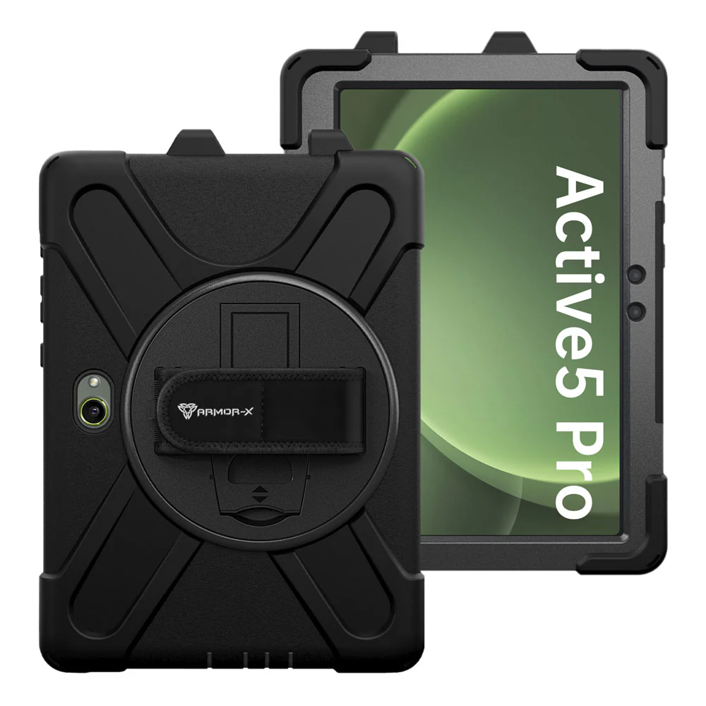 JLN-SS-X350 | Samsung Galaxy Tab Active5 Pro (10.1-inch) SM-X350 SM-X356 SM-X358 / Active4 Pro / Active Pro | Ultra 3 layers shockproof rugged case with hand strap & kick-stand & pen holder - Image 9