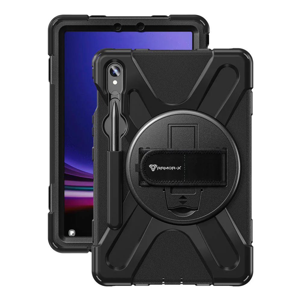 JLN-SS-X710 | Samsung Galaxy Tab S10 FE SM-X520 X526 X528 / S10 Lite SM-X400 X406 | Ultra 3 layers shockproof rugged case with hand strap and kick-stand - Image 9