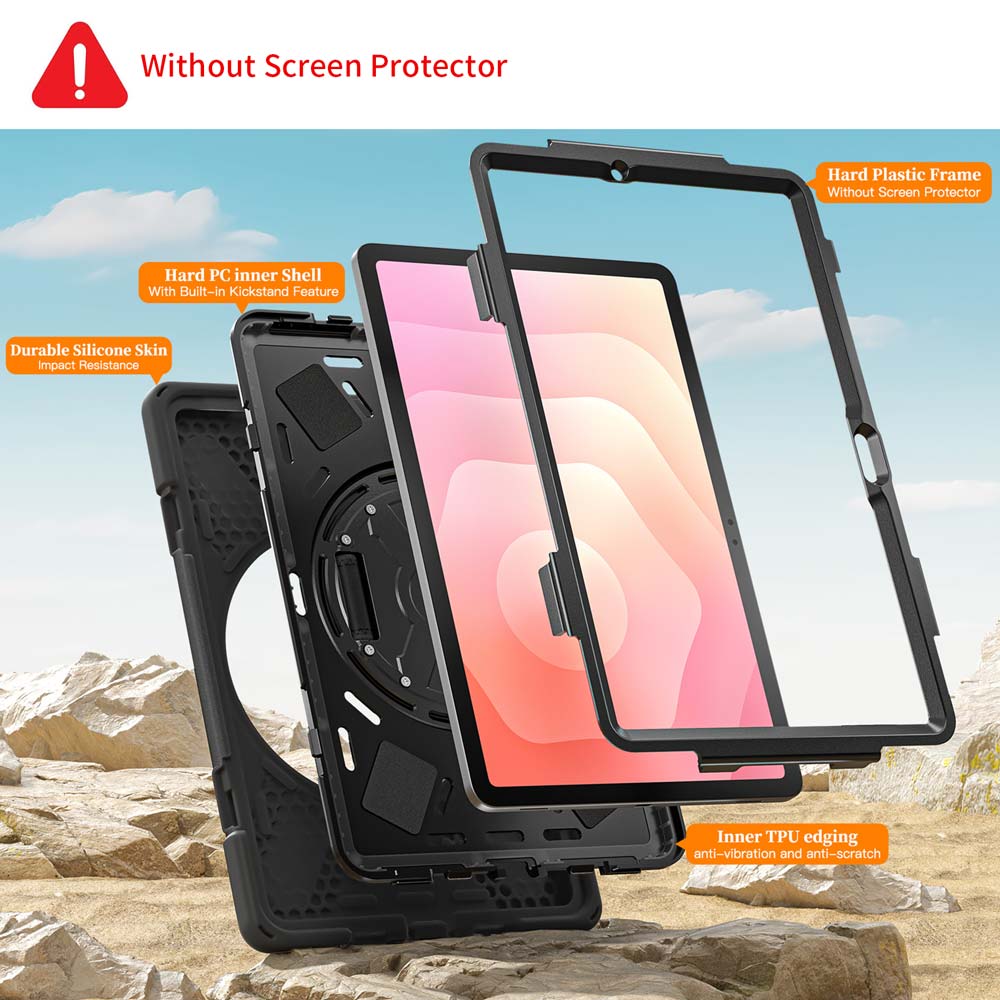 JLN-SS-X730 | Samsung Galaxy Tab S11 SM-X730 / X736 / X738 | Ultra 3 layers shockproof rugged case with hand strap and kick-stand - Image 9