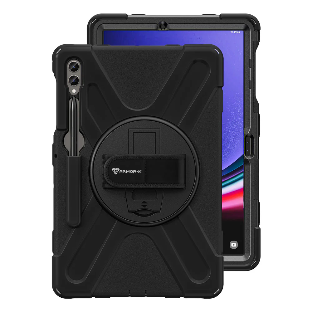 JLN-SS-X810 | Samsung Galaxy Tab S10+ S10 Plus SM-X820 / X826B | Ultra 3 layers shockproof rugged case with hand strap and kick-stand - Image 8