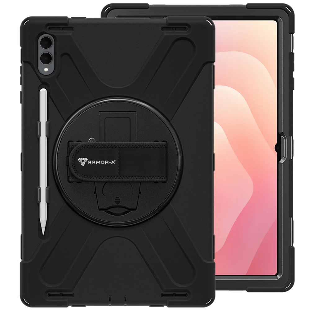 JLN-SS-X930 | Samsung Galaxy Tab S11 Ultra SM-X930 / X936 | Ultra 3 layers shockproof rugged case with hand strap and kick-stand