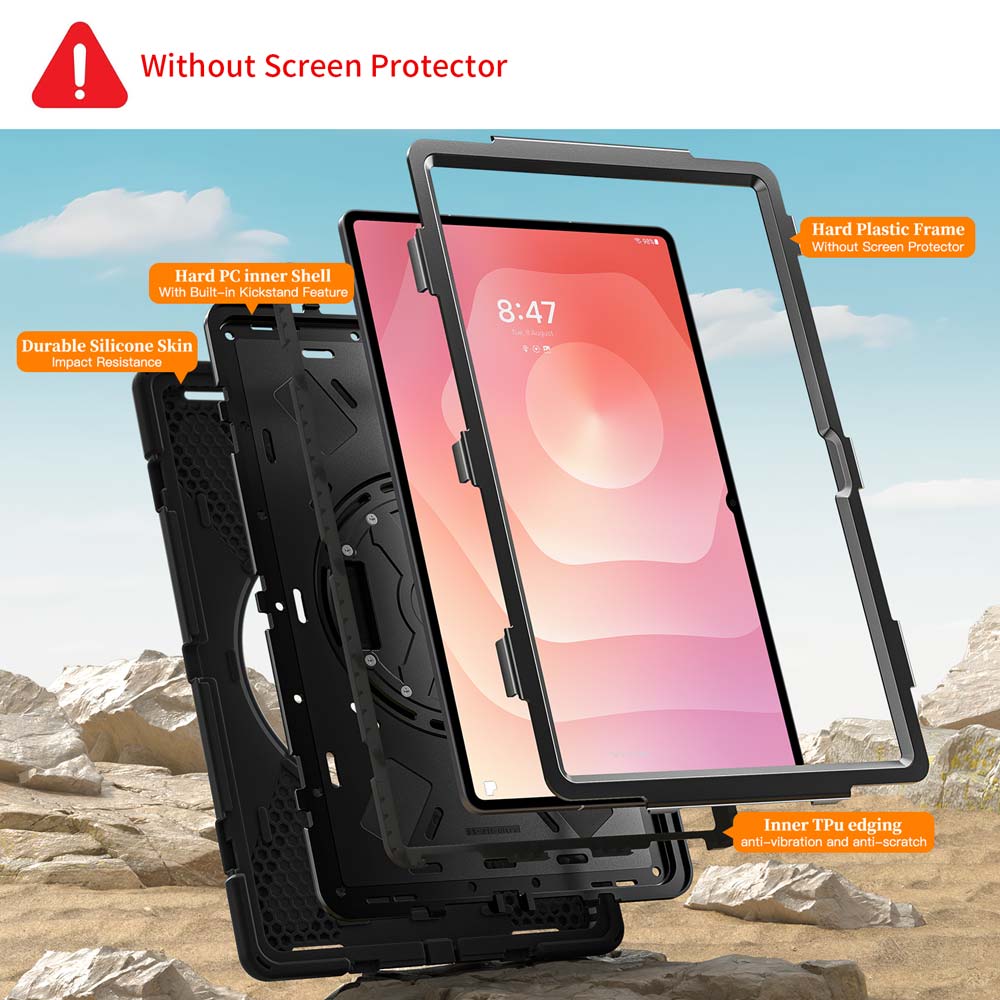 JLN-SS-X930 | Samsung Galaxy Tab S11 Ultra SM-X930 / X936 | Ultra 3 layers shockproof rugged case with hand strap and kick-stand - Image 9