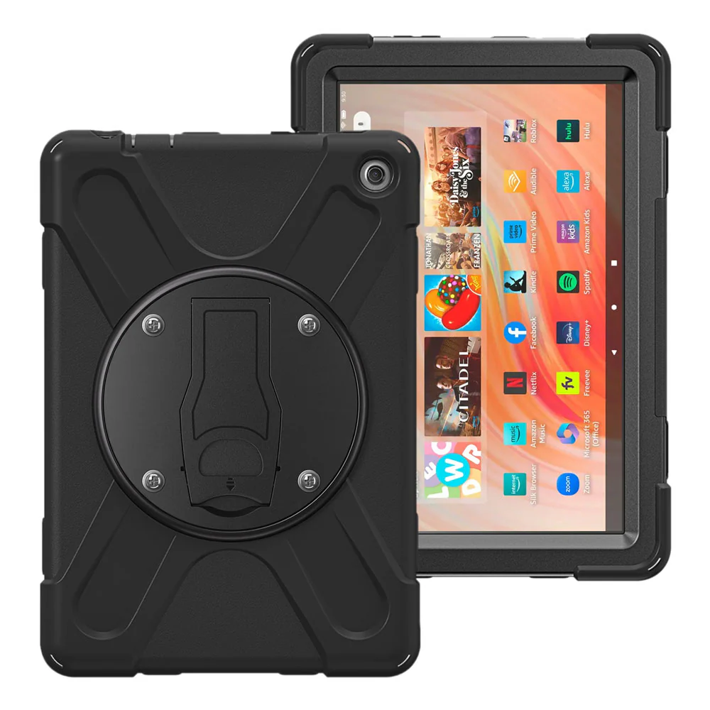 JVN-AZ-HD10G13 | Amazon Fire HD 10 2023 | Ultra 3 Layers Shockproof Rugged Case With VESA 75x75mm Mounting Holes & Kick-stand