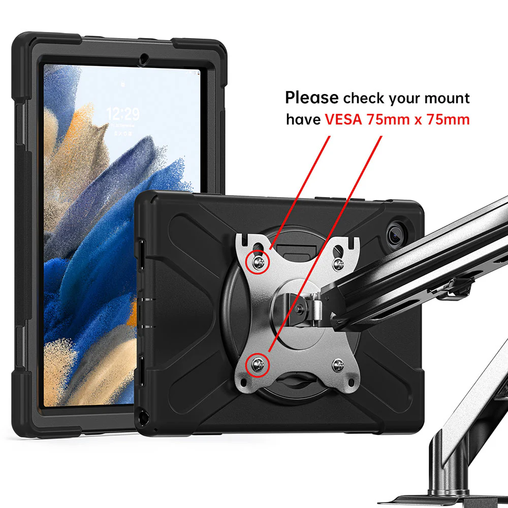 JVN-SS-X205 | Samsung Galaxy Tab A8 SM-X200 / X205 | Ultra 3 Layers Shockproof Rugged Case With VESA 75x75mm Mounting Holes & Kick-stand - Image 3