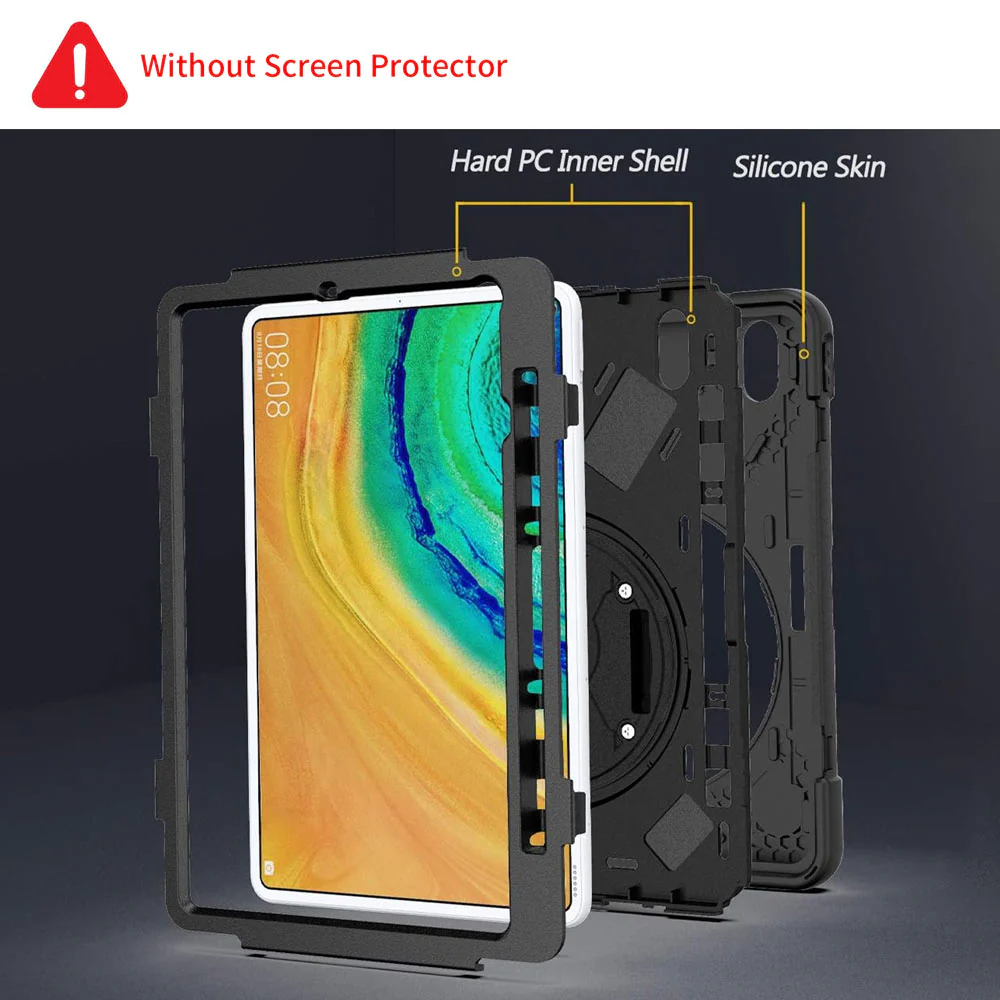 JVN-HW-M5*10.8 | Huawei MediaPad M5 10.8 | Ultra 3 Layers Shockproof Rugged Case With VESA 75x75mm Mounting Holes & Kick-stand - Image 6