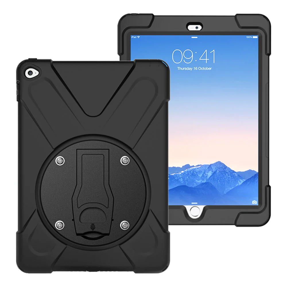 JVN-iPad-A2 | iPad Air 2 | Ultra 3 Layers Shockproof Rugged Case With VESA 75x75mm Mounting Holes & Kick-stand