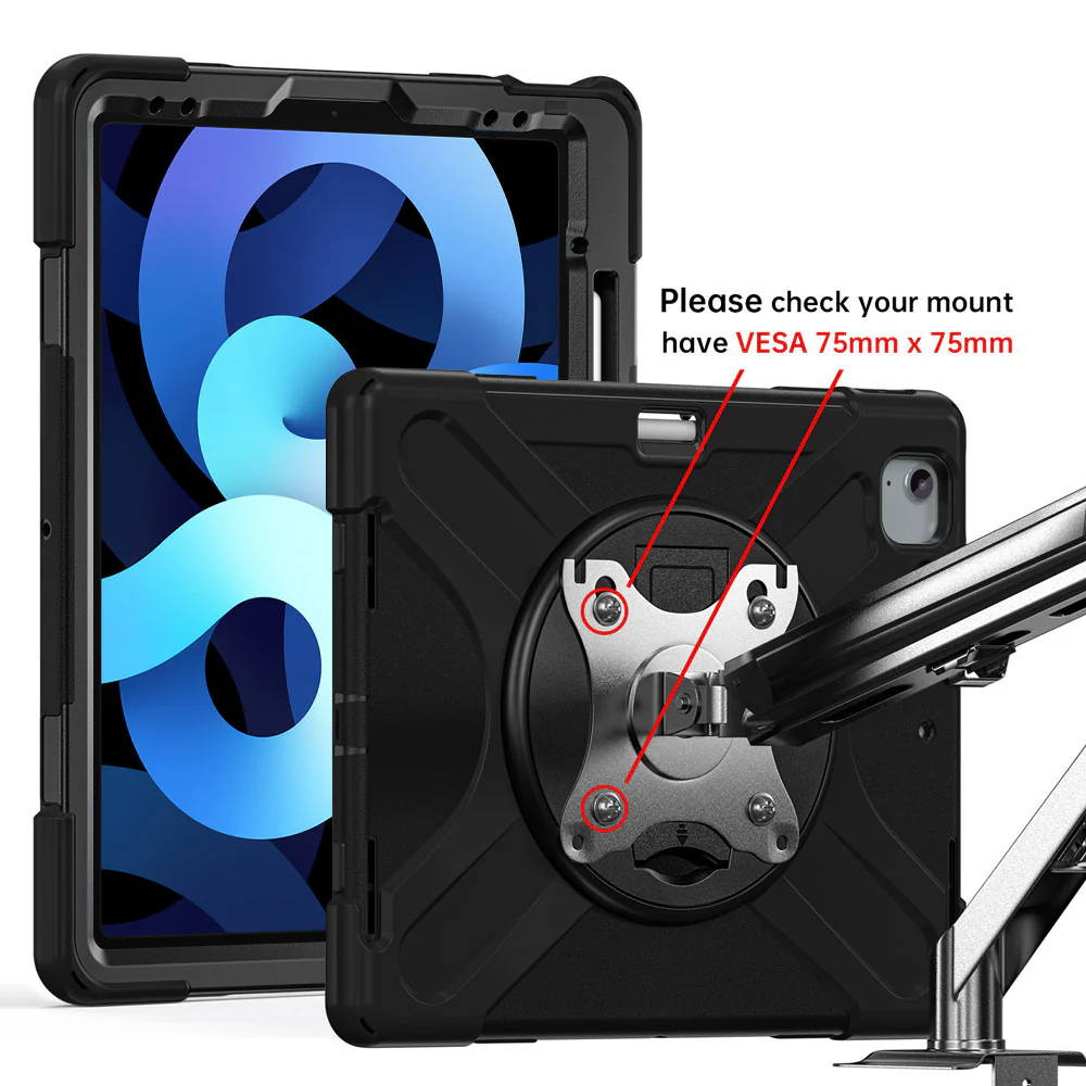 JVN-iPad-A5 | iPad Air 4 2020 / iPad Air 5 2022 | Ultra 3 Layers Shockproof Rugged Case With VESA 75x75mm Mounting Holes & Kick-stand - Image 3