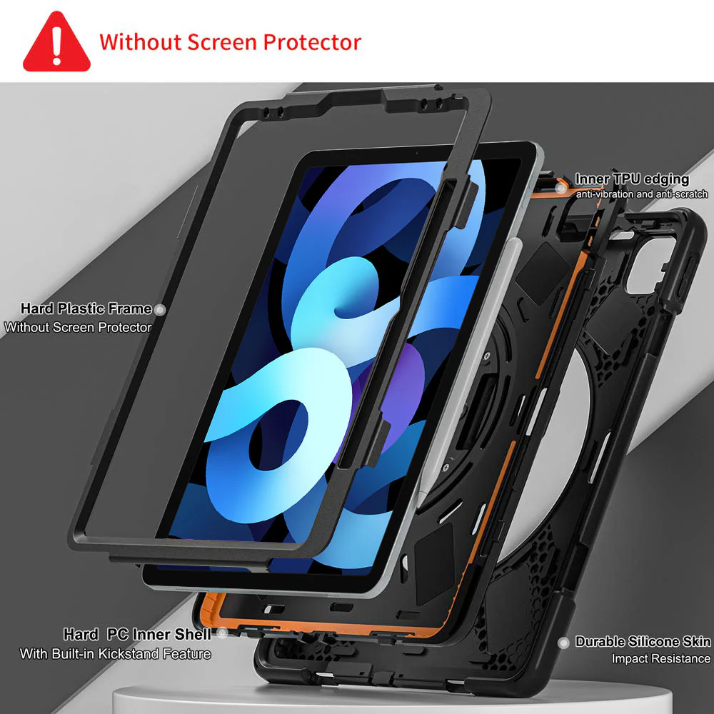 JVN-iPad-A5 | iPad Air 4 2020 / iPad Air 5 2022 | Ultra 3 Layers Shockproof Rugged Case With VESA 75x75mm Mounting Holes & Kick-stand - Image 6