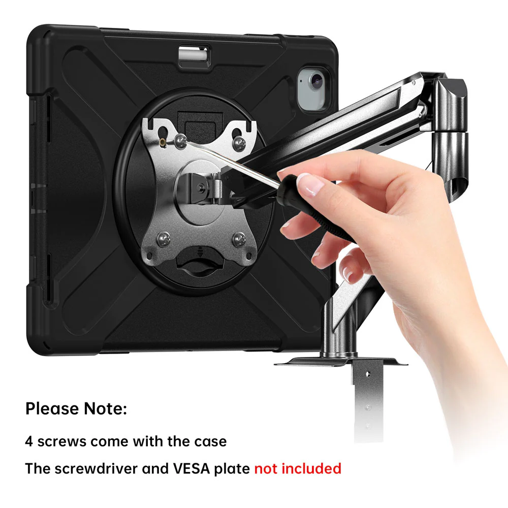 JVN-iPad-A6 | iPad Air 13 (M2) / (M3) / (M4) | Ultra 3 Layers Shockproof Rugged Case With VESA 75x75mm Mounting Holes & Kick-stand - Image 2