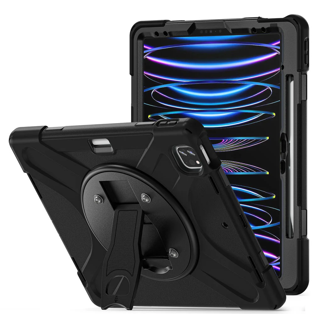 JVN-iPad-A6 | iPad Pro 12.9 ( 3rd / 4th / 5th / 6th Gen. ) 2018 / 2020 / 2021 / 2022 | Ultra 3 Layers Shockproof Rugged Case With VESA 75x75mm Mounting Holes & Kick-stand - Image 7