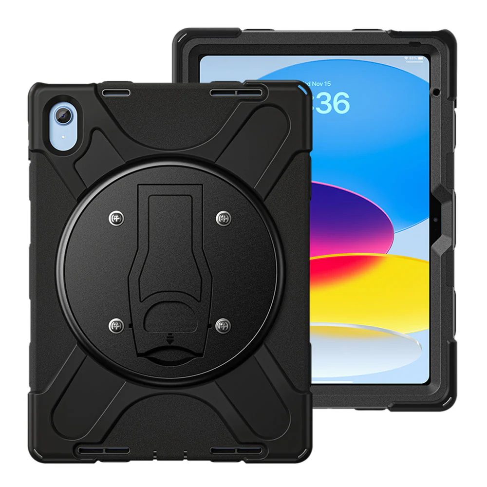 JVN-iPad-N5 | iPad 10.9 (10th Gen.) | Ultra 3 Layers Shockproof Rugged Case With VESA 75x75mm Mounting Holes & Kick-stand