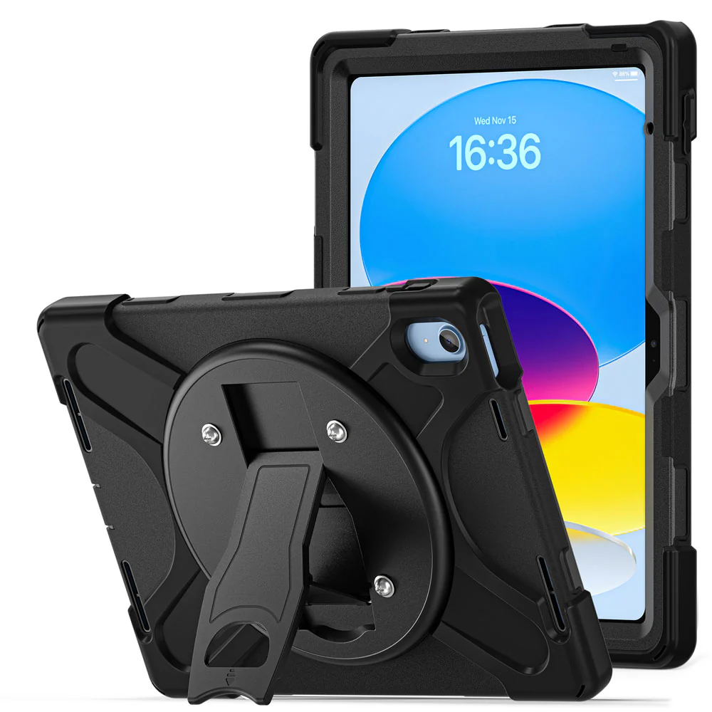 JVN-iPad-N5 | iPad 10.9 (10th Gen.) | Ultra 3 Layers Shockproof Rugged Case With VESA 75x75mm Mounting Holes & Kick-stand - Image 7