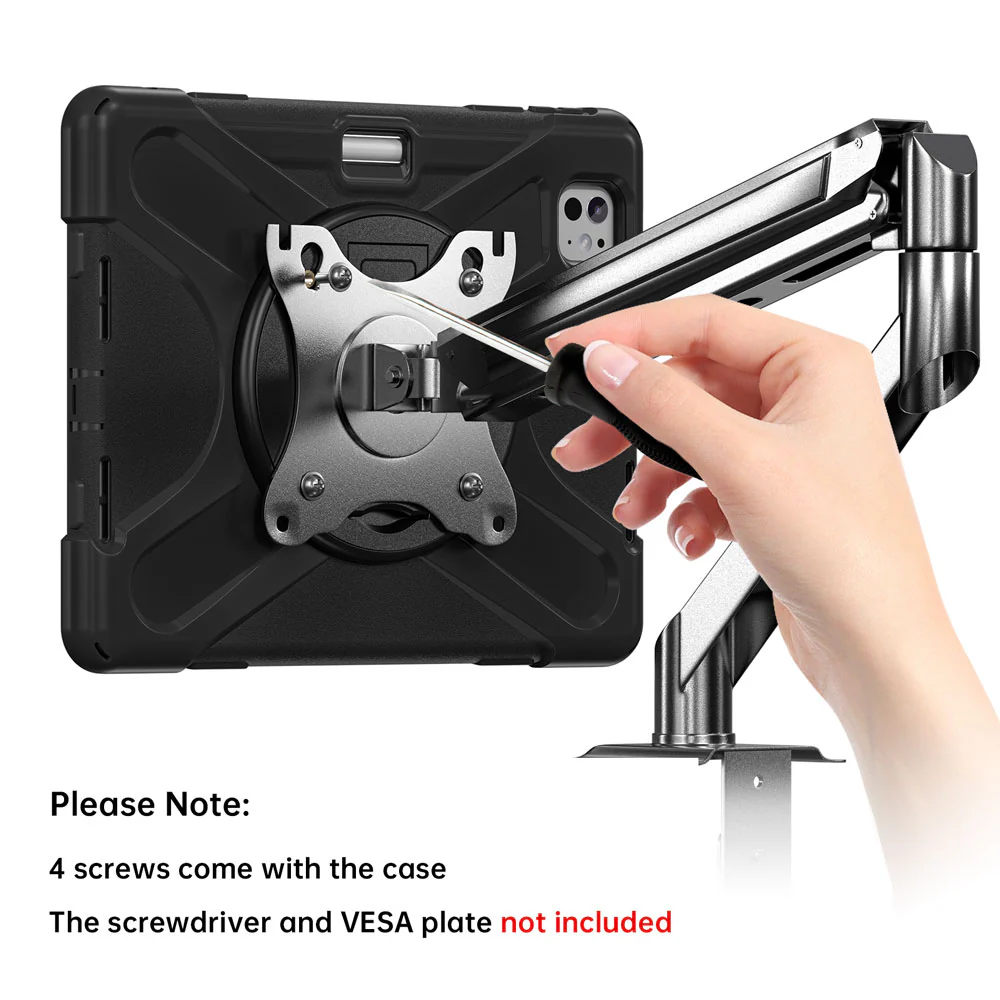 JVN-iPad-PR11 | iPad Pro 11 (M4) / (M5) | Ultra 3 Layers Shockproof Rugged Case With VESA 75x75mm Mounting Holes & Kick-stand - Image 2