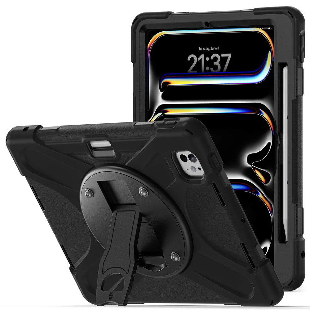JVN-iPad-PR11 | iPad Pro 11 (M4) / (M5) | Ultra 3 Layers Shockproof Rugged Case With VESA 75x75mm Mounting Holes & Kick-stand - Image 7