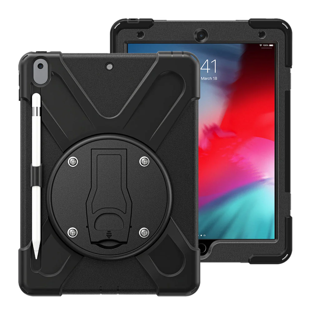 JVN-iPad-PR3 | iPad Air (3rd Gen.) 2019 | Ultra 3 Layers Shockproof Rugged Case With VESA 75x75mm Mounting Holes & Kick-stand