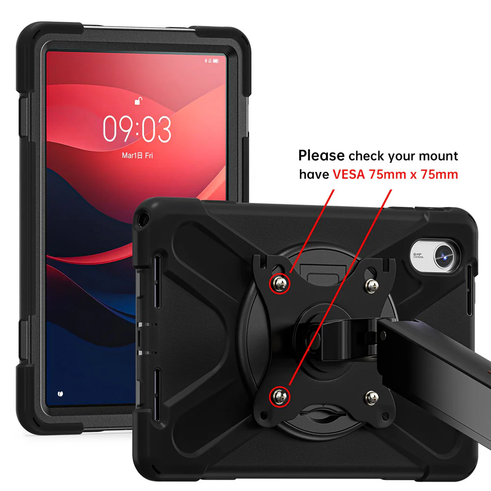 JVN-LN-M10-V3 | Lenovo Tab M10 ( Gen3 ) TB328 | Ultra 3 Layers Shockproof Rugged Case With VESA 75x75mm Mounting Holes & Kick-stand - Image 3