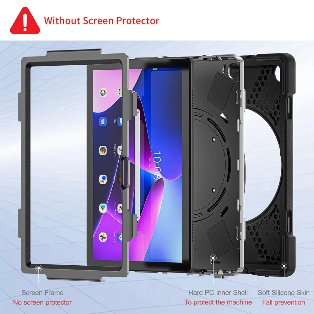 JVN-LN-M10-V3 | Lenovo Tab M10 ( Gen3 ) TB328 | Ultra 3 Layers Shockproof Rugged Case With VESA 75x75mm Mounting Holes & Kick-stand - Image 7