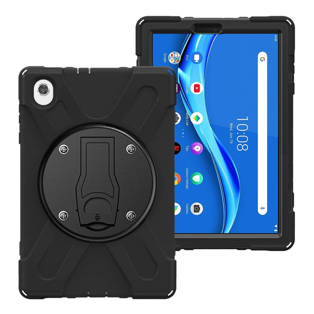 JVN-LN-M10PL | Lenovo Tab M10 Plus TB-X606 | Ultra 3 Layers Shockproof Rugged Case With VESA 75x75mm Mounting Holes & Kick-stand