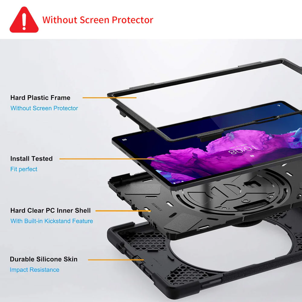 JVN-LN-P11 | Lenovo Tab P11 Plus TB-J616 | Ultra 3 Layers Shockproof Rugged Case With VESA 75x75mm Mounting Holes & Kick-stand - Image 6