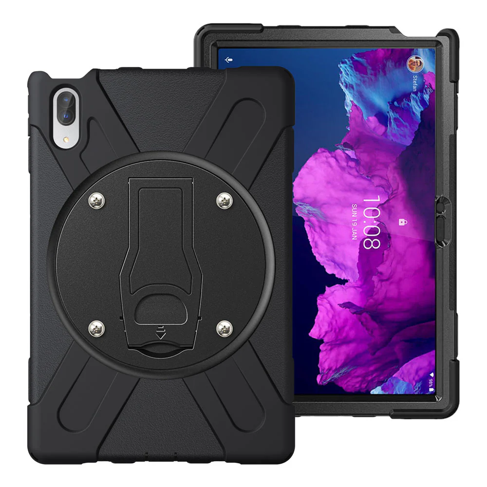 JVN-LN-P11PRO | Lenovo Tab P11 Pro TB-J706 | Ultra 3 Layers Shockproof Rugged Case With VESA 75x75mm Mounting Holes & Kick-stand