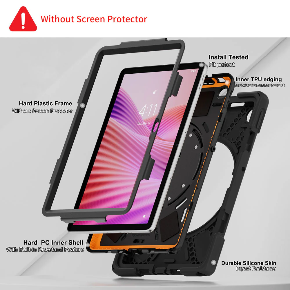 JVN-LN-TB311 | Lenovo Tab K10 Gen 2 TB311 / Lenovo Tab ( 10.1" TB311 ) | Ultra 3 Layers Shockproof Rugged Case With VESA 75x75mm Mounting Holes & Kick-stand - Image 6