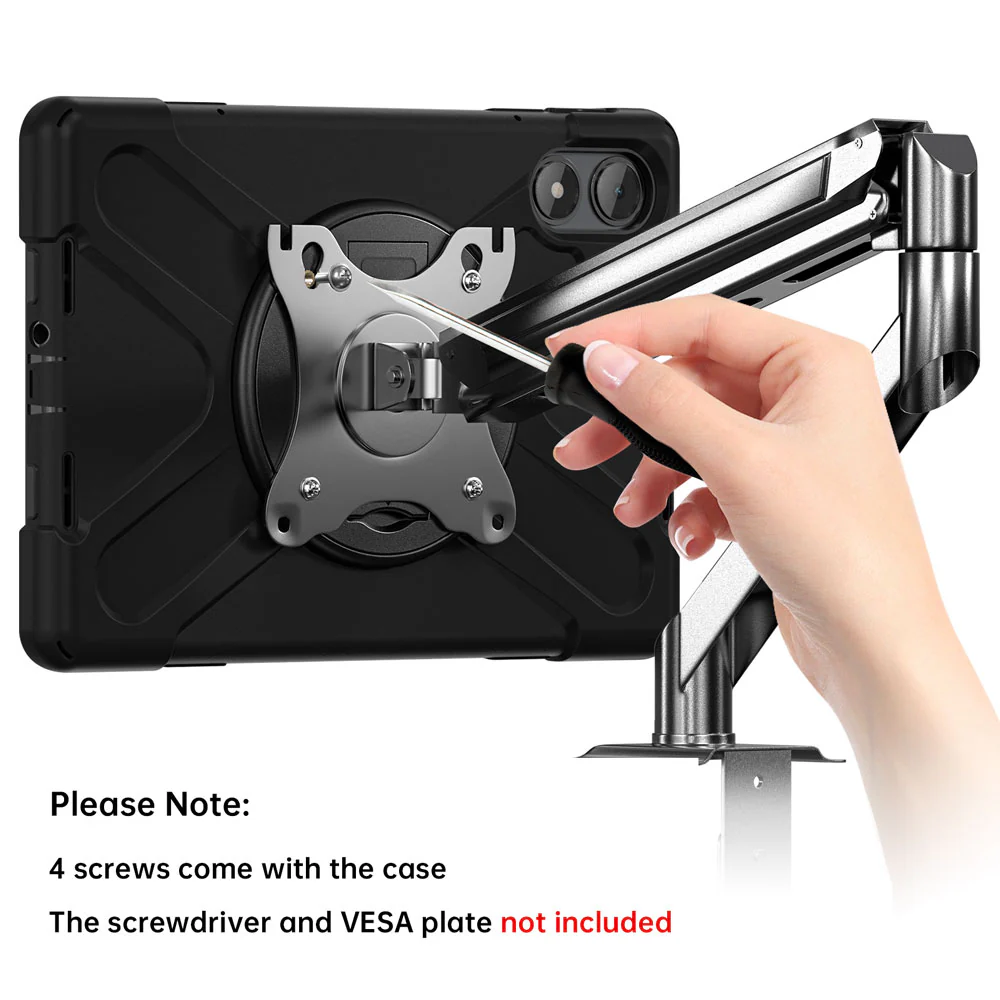 JVN-Mi-RMPPR | Xiaomi Poco Pad | Ultra 3 Layers Shockproof Rugged Case With VESA 75x75mm Mounting Holes & Kick-stand - Image 2