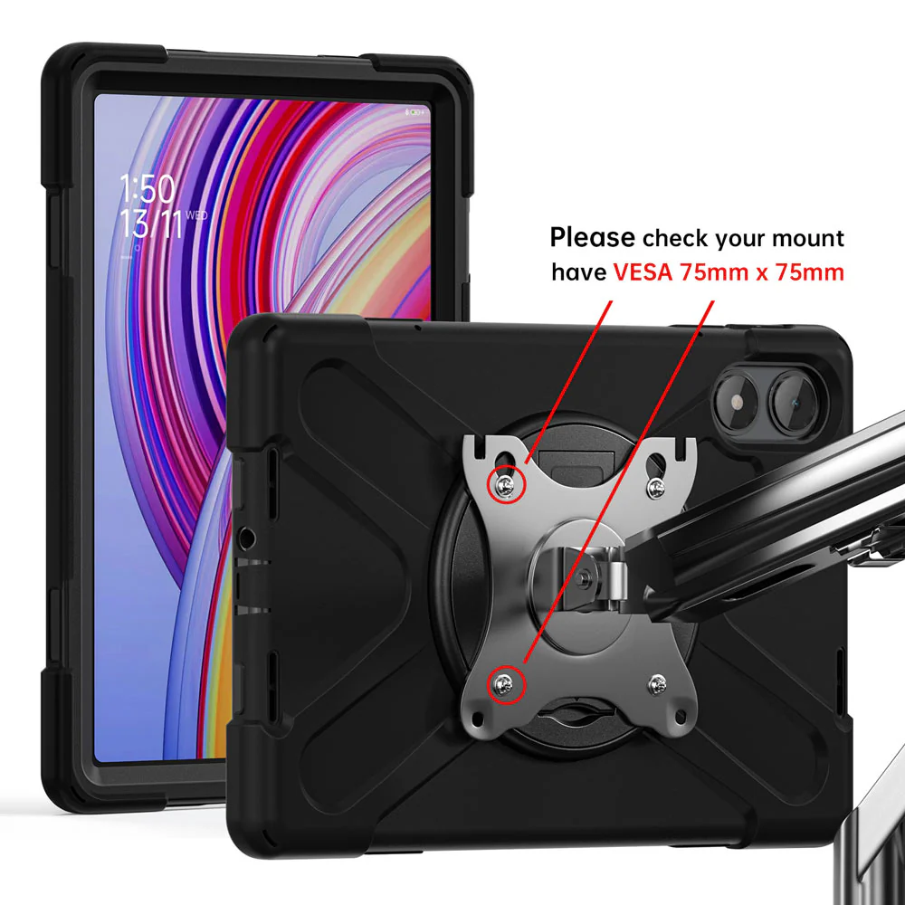 JVN-Mi-RMPPR | Xiaomi Poco Pad | Ultra 3 Layers Shockproof Rugged Case With VESA 75x75mm Mounting Holes & Kick-stand - Image 3