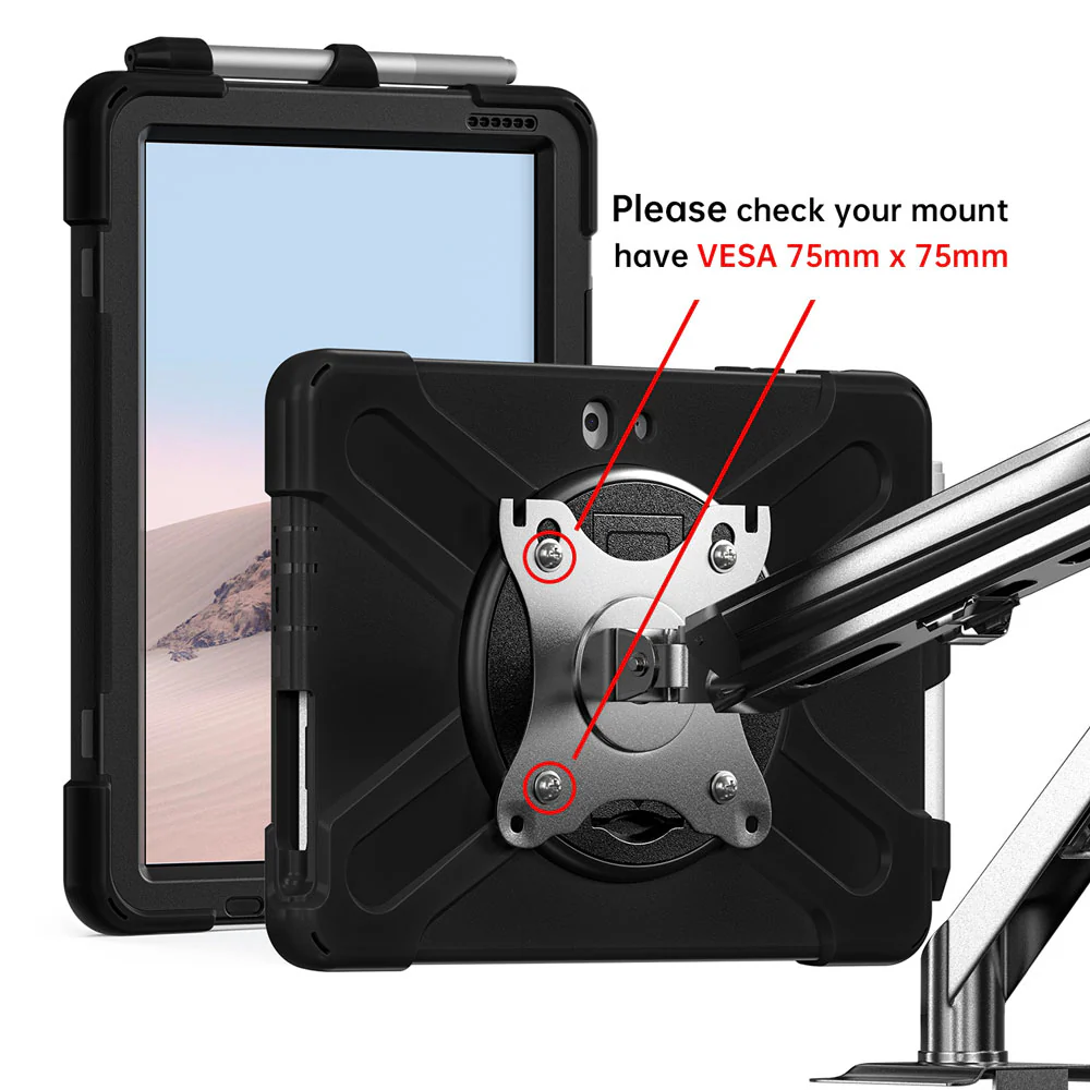 JVN-MS-SFGO | Microsoft Surface Go 4 / Go 3 / Go 2 / Go | Ultra 3 Layers Shockproof Rugged Case With VESA 75x75mm Mounting Holes & Kick-stand - Image 3