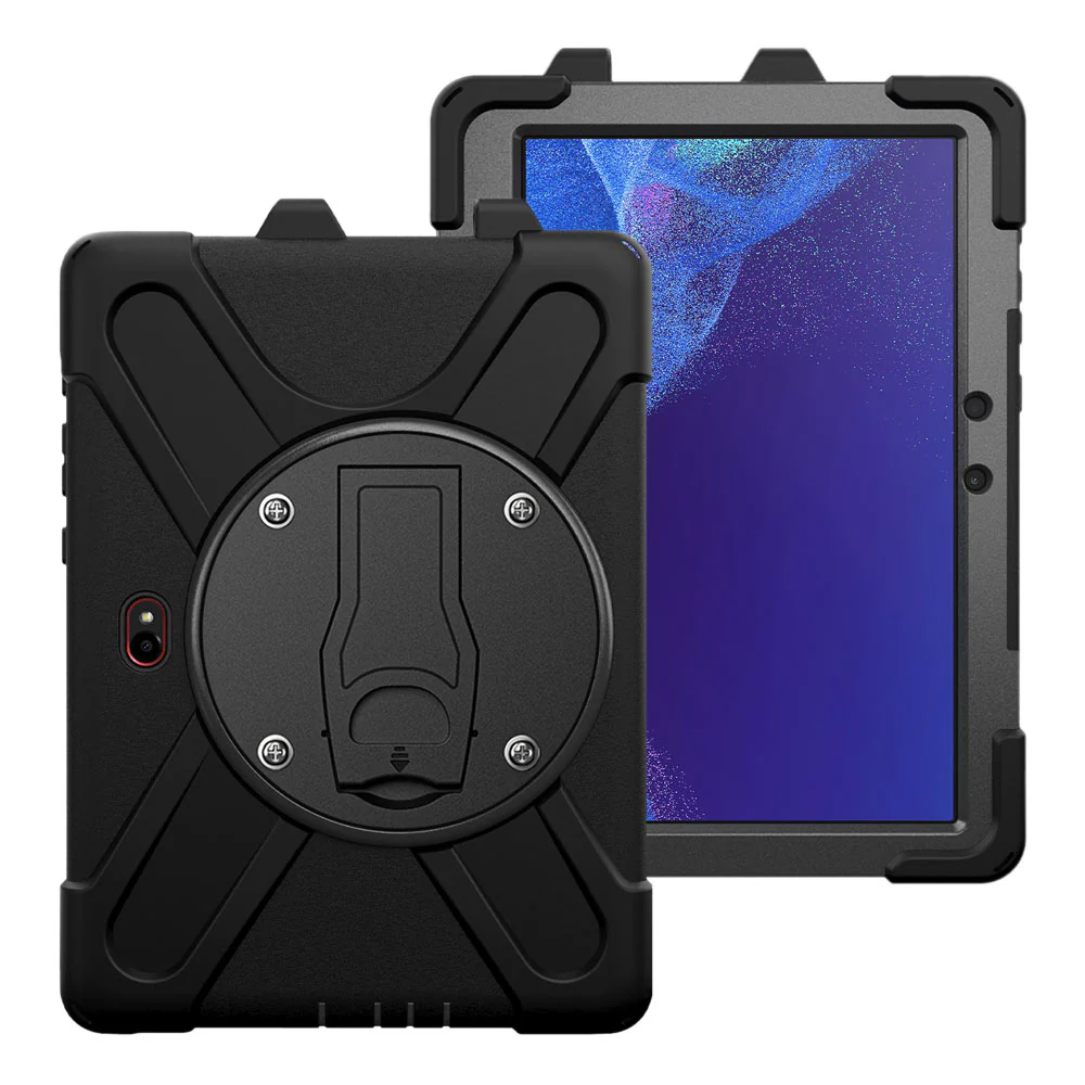JVN-SS-ACTPR | Samsung Galaxy Tab Active Pro SM-T545 T547 / Active4 Pro SM-T630 T636 DM-638U | Ultra 3 Layers Shockproof Rugged Case With VESA 75x75mm Mounting Holes & Kick-stand
