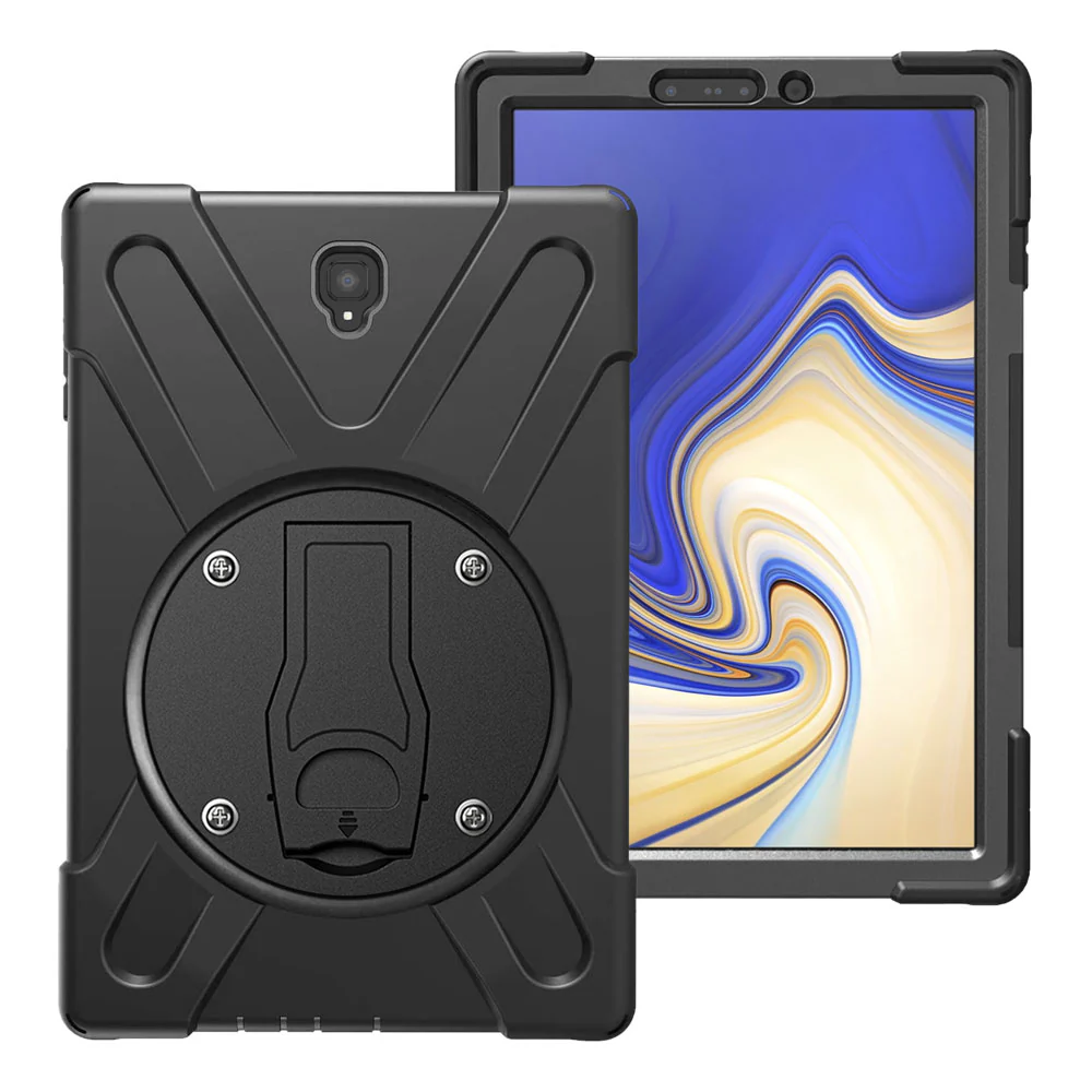 JVN-SS-S4 | Samsung Galaxy Tab S4 10.5 T830 T835 | Ultra 3 Layers Shockproof Rugged Case With VESA 75x75mm Mounting Holes & Kick-stand