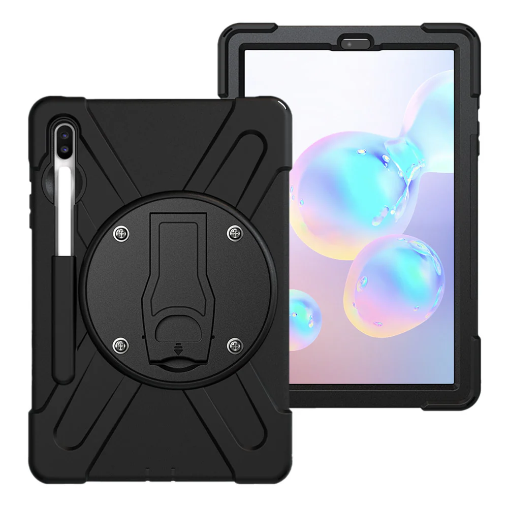 JVN-SS-T860 | Samsung Galaxy Tab S6 T860 T865 | Ultra 3 Layers Shockproof Rugged Case With VESA 75x75mm Mounting Holes & Kick-stand