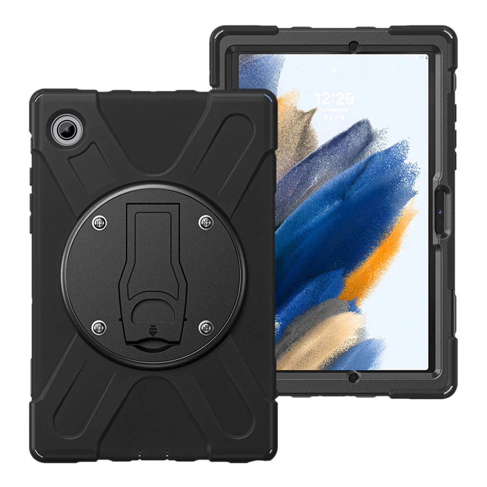 JVN-SS-X205 | Samsung Galaxy Tab A8 SM-X200 / X205 | Ultra 3 Layers Shockproof Rugged Case With VESA 75x75mm Mounting Holes & Kick-stand