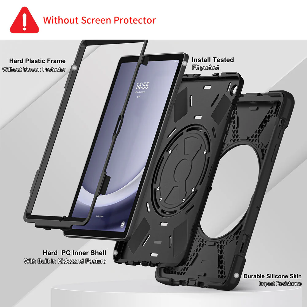 JVN-SS-X230 | Samsung Galaxy Tab A11+ A11 Plus ( 11" ) SM-X230 / SM-X235 / SM-X236 / SM-X238 | Ultra 3 Layers Shockproof Rugged Case With VESA 75x75mm Mounting Holes & Kick-stand - Image 6