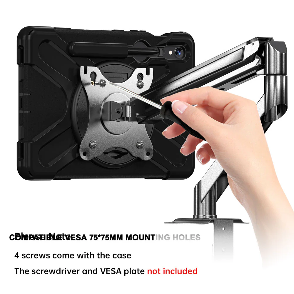 JVN-SS-X710 | Samsung Galaxy Tab S10 FE SM-X520 X526 X528 / S10 Lite SM-X400 X406 | Ultra 3 Layers Shockproof Rugged Case With VESA 75x75mm Mounting Holes & Kick-stand - Image 3
