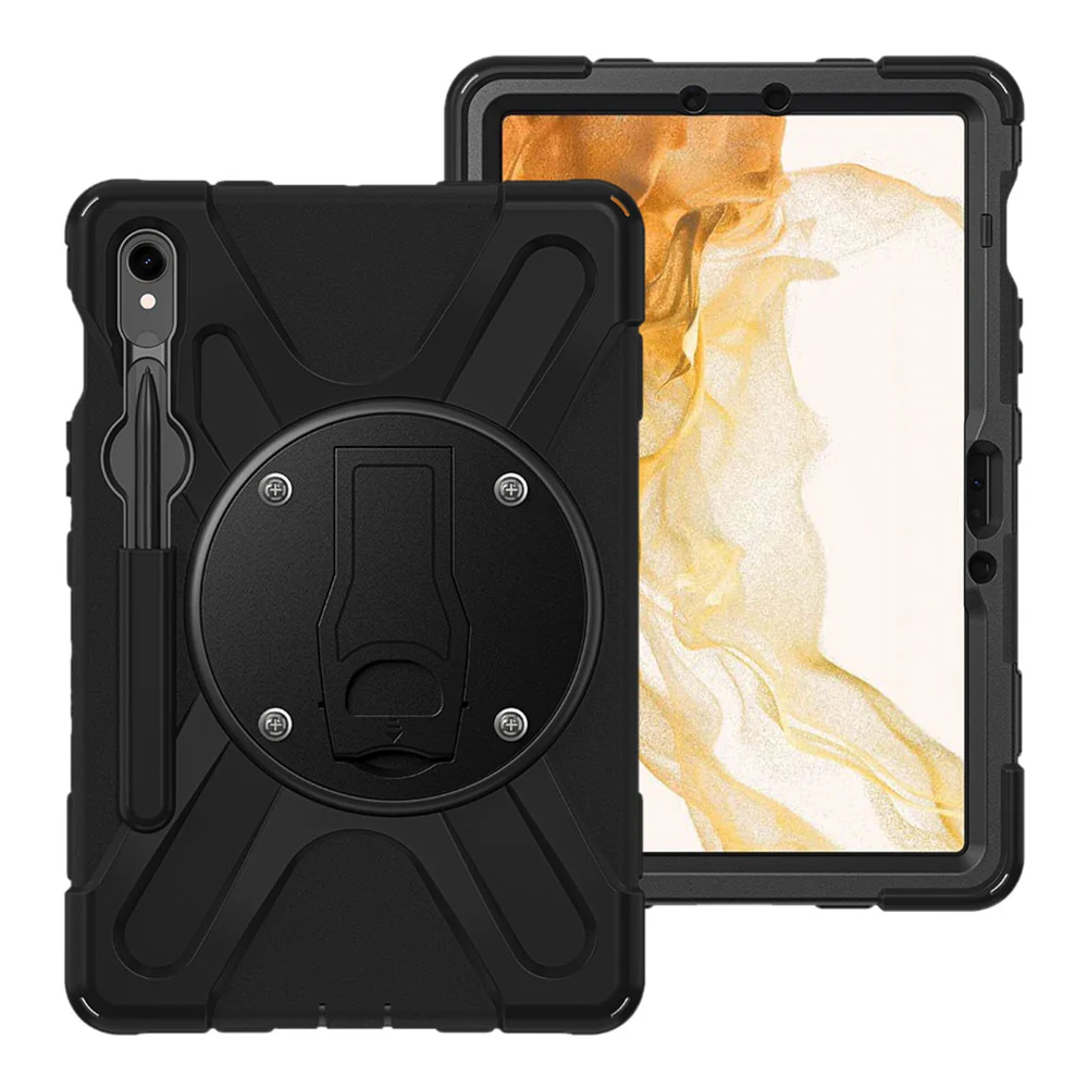 JVN-SS-X710 | Samsung Galaxy Tab S8 SM-X700 / SM-X706 | Ultra 3 Layers Shockproof Rugged Case With VESA 75x75mm Mounting Holes & Kick-stand