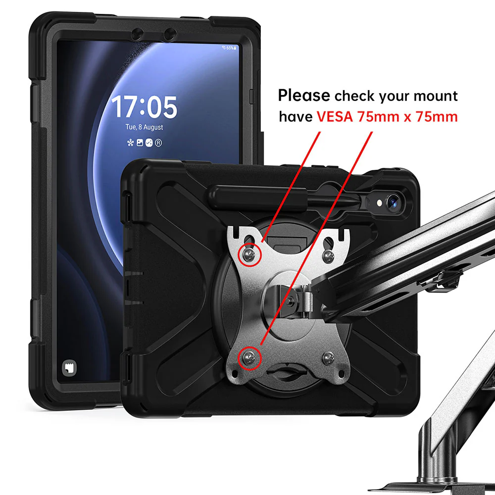 JVN-SS-T860 | Samsung Galaxy Tab S6 T860 T865 | Ultra 3 Layers Shockproof Rugged Case With VESA 75x75mm Mounting Holes & Kick-stand - Image 3
