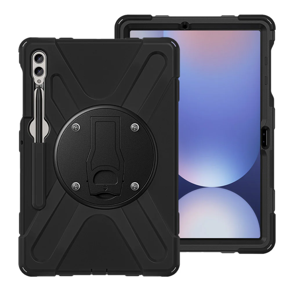 JVN-SS-X810 | Samsung Galaxy Tab S10+ S10 Plus SM-X820 / X826B | Ultra 3 Layers Shockproof Rugged Case With VESA 75x75mm Mounting Holes & Kick-stand