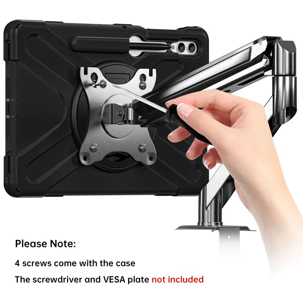 JVN-SS-X810 | Samsung Galaxy Tab S10+ S10 Plus SM-X820 / X826B | Ultra 3 Layers Shockproof Rugged Case With VESA 75x75mm Mounting Holes & Kick-stand - Image 2