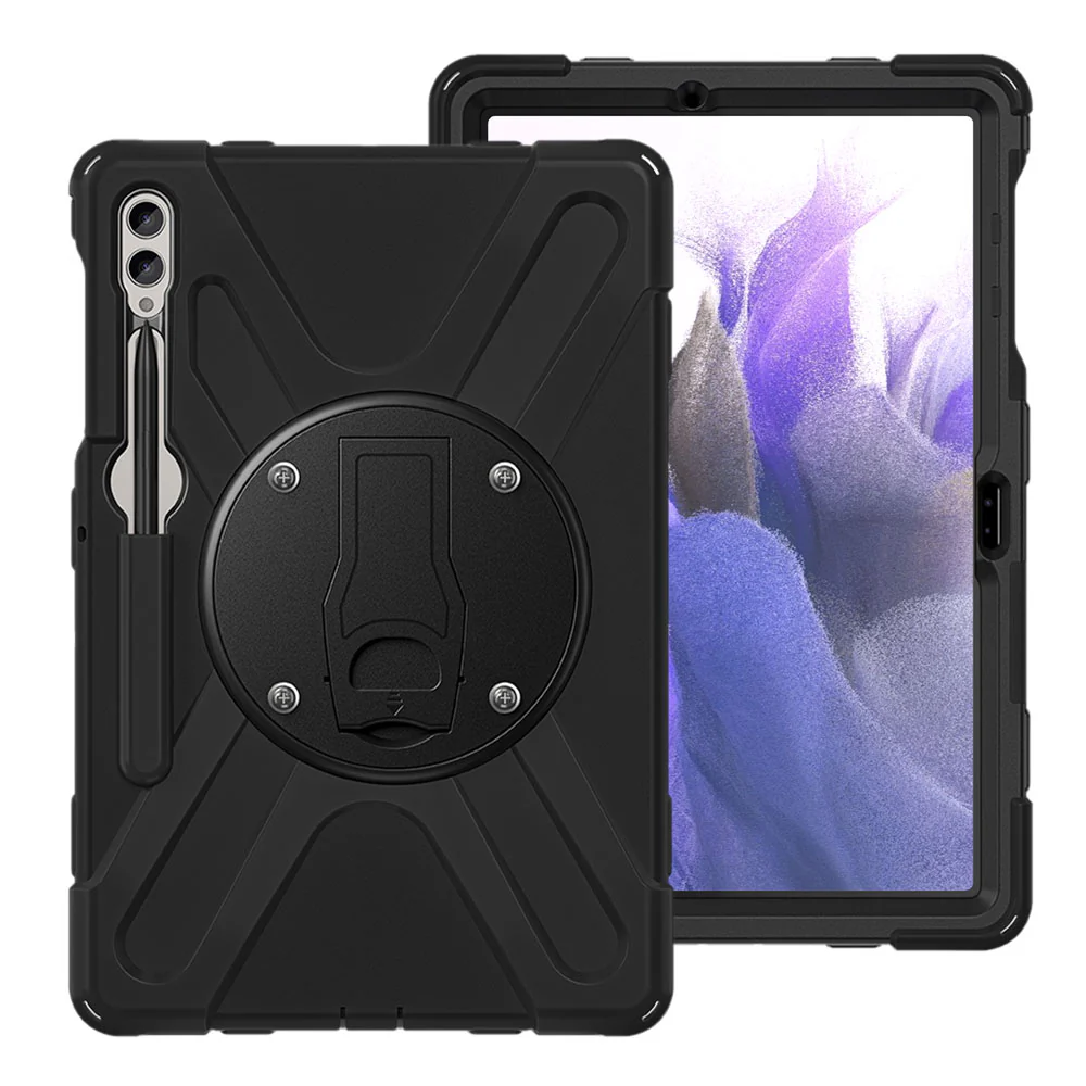 JVN-SS-X810 | Samsung Galaxy Tab S7 FE SM-T730 / T733 / T736B / T735NZ | Ultra 3 Layers Shockproof Rugged Case With VESA 75x75mm Mounting Holes & Kick-stand
