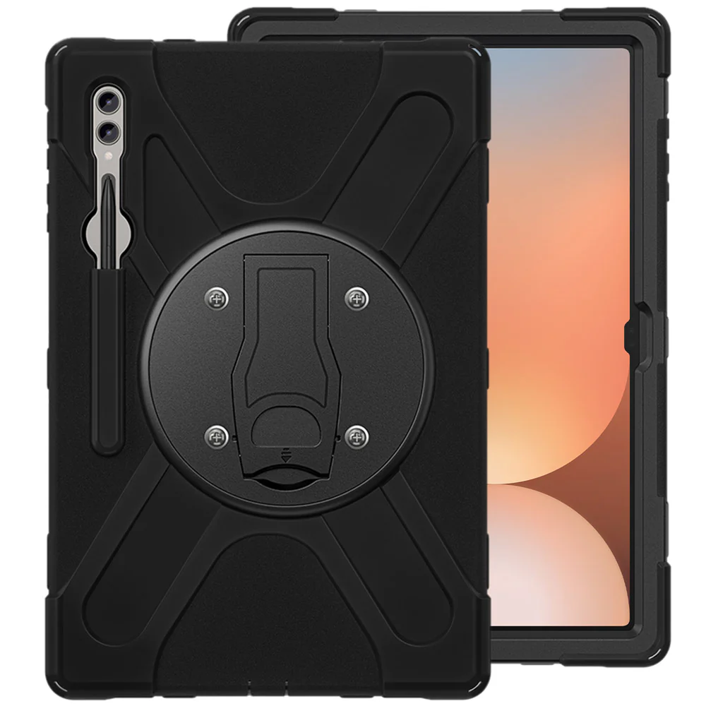 JVN-SS-X910 | Samsung Galaxy Tab S10 Ultra SM-X920 / X926B | Ultra 3 Layers Shockproof Rugged Case With VESA 75x75mm Mounting Holes & Kick-stand
