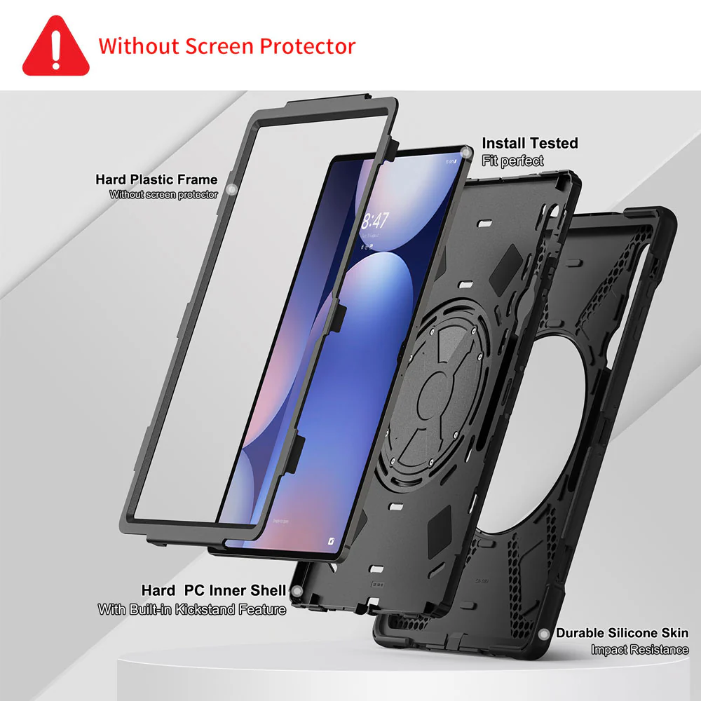 JVN-SS-X910 | Samsung Galaxy Tab S10 Ultra SM-X920 / X926B | Ultra 3 Layers Shockproof Rugged Case With VESA 75x75mm Mounting Holes & Kick-stand - Image 6