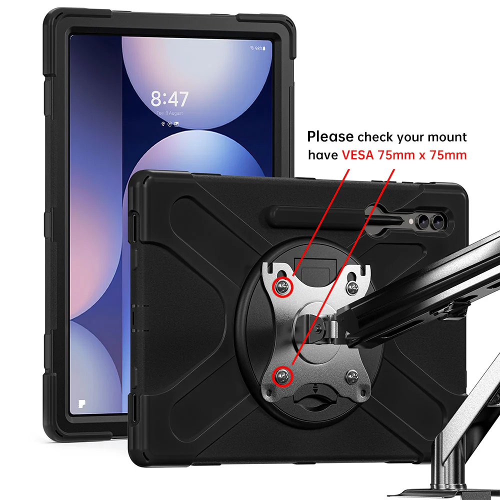 JVN-SS-X910 | Samsung Galaxy Tab S10 Ultra SM-X920 / X926B | Ultra 3 Layers Shockproof Rugged Case With VESA 75x75mm Mounting Holes & Kick-stand - Image 3
